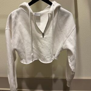 Aritzia TNA 1/4 zipped cropped hoodie